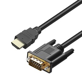 HDMI to VGA (Male to Male) Cable, ALINKER Unidirection Gold-Plated HDMI to VGA Cord Adapter 1080P Resolution Compatible with Computer, Desktop, Laptop, PC, Monitor, Projector, HDTV and More (6 Feet)