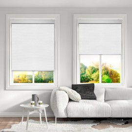 SHADESLINE Cordless 100% Blackout Blinds for Indoor Windows – Cortinas para Patio Exteriores Impermeables y Resistentes al Sol (Maximum Height 80") (White Color) (58" Width)
