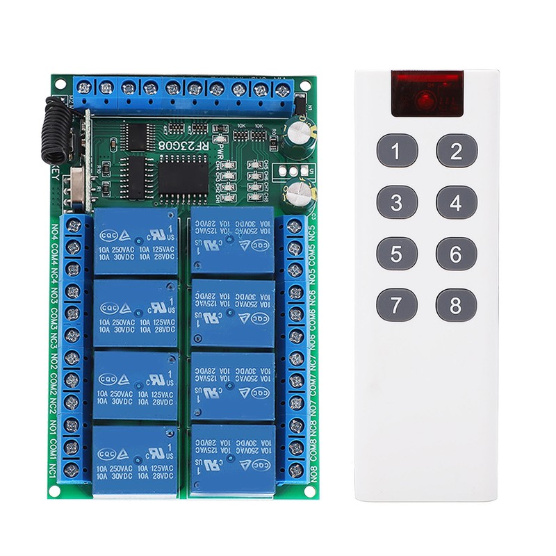 Remote Control Module 8 Channels 433.92MHz Multifunctional 100m Fixed Encoding