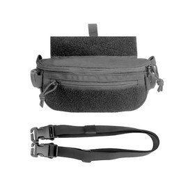 Drop Down Pouch for Tactical Vest, Bum Bag for Plate Carrier, Tactical Drop Dangler Bag with Hoop and Loop for Chest Rig Vest, gray, Classique