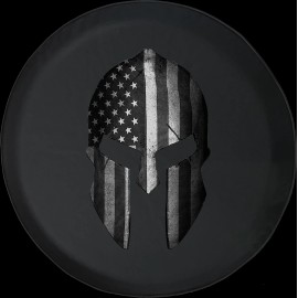 Pike Outdoors Spare Tire Cover Military American Flag Spartan Helmet RVfor SUV or RV - 28