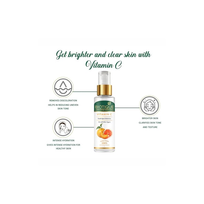 Biotique Vitamina C Dark Spot Solution Sérum facial, para todo