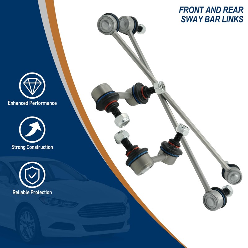4-Piece Front & Rear Sway Bar Links Kit, Stabilizer Bar
