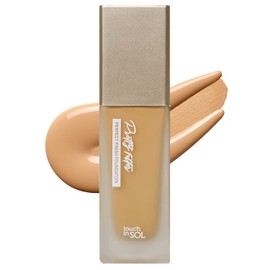 TOUCH IN SOL Pretty Filter Perfect Finish Foundation for Flawless, Natural Look - Lightweight and Full-Coverage Matte Base for All Skin Types, 1.18 fl.oz. (#3 Medium Tan)