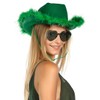 Funcredible Green Cowboy Hat and Glasses – Fluffy Cowgirl Hat