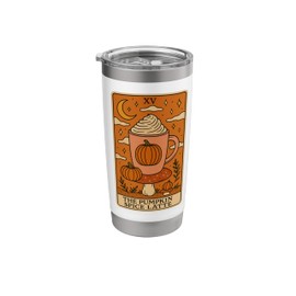 Tarot Card Fall Art Pumpkin Spice Latte Stainless Steel Insulated Tumbler