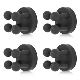 XoYoZo 4 pcs Silicone Toothbrush Holder Multi-Function Hook Waterproof self Adhesive Single Toothbrush Hook Plug Holder for Wall for Hanging Bathroom Kitchen Living Room Office