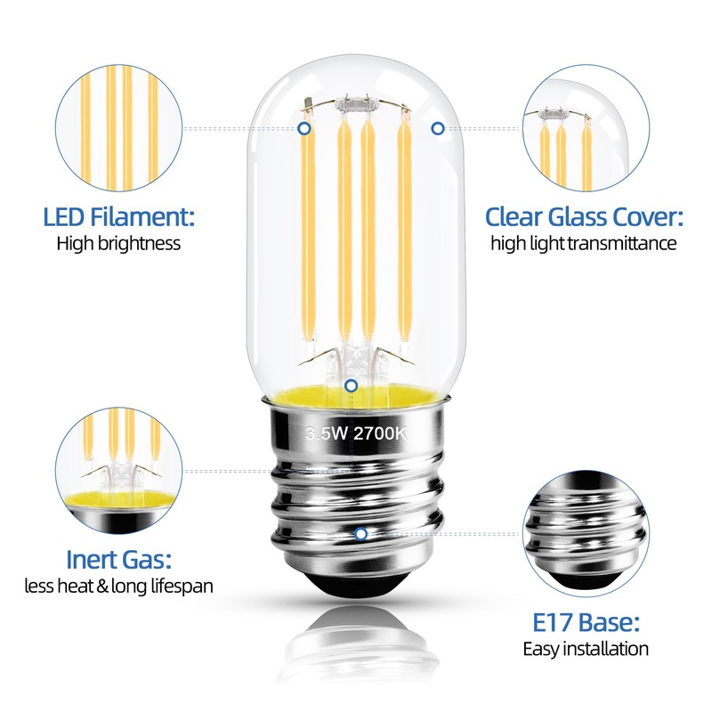 NOVELUX 2.5 in E17 Intermediate Base LED Filament Bulb 360