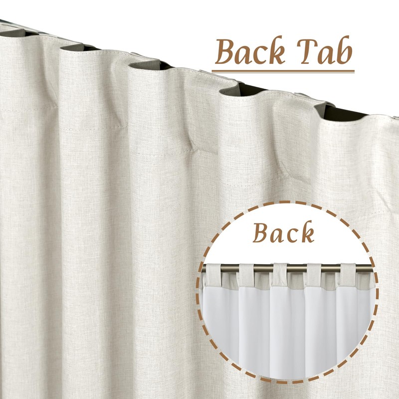 LAMIT 100% Blackout Short Linen Curtains for Cafe, 40 Inch