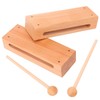 kukmakri 2 Set Solid Wood Rhythm Block with Mallet -