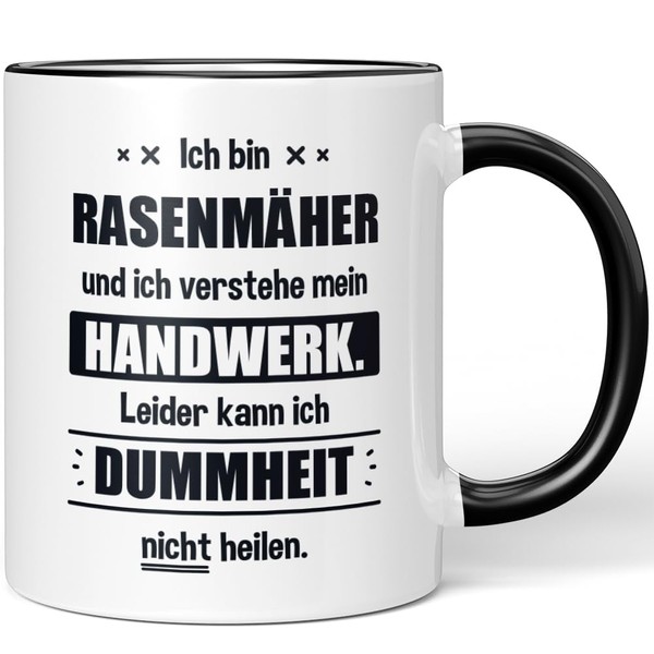 JUNIWORDS Tasse, Ich bin Rasenmäher und ich verstehe mein Handwerk.
