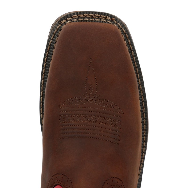 Durango Men's DB021 Western Boot, Dark Brown and Texas Flag,