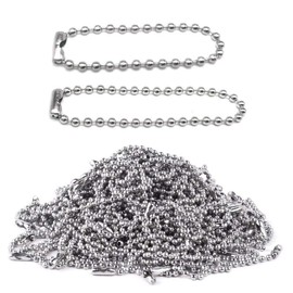 Nsiwem Ball Chain Stainless Steel 200 Pieces Chain Key Ring 2.4 mm Stainless Steel Chain Steel Chain Iron Ball Chains Label with Connectors for DIY Crafts 10 cm / 15 cm Silver