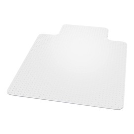 Staples Office Chair Mat, Clear Floor Mats with Lip, Medium-Pile Carpets, Extended Under-Desk Coverage, 53 x 45 Inch, Smooth Glide