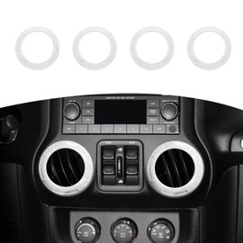 RT-TCZ for Jeep JK Air AC Vents Cover Trim Rings White for Jeep Wrangler JK JKU 2011-2017 White Interior Accessories 4pcs