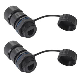 PENGLIN 2PCS Waterproof RJ11 Coupler, RJ11/RJ12 6P6C Panel Mount Connector Female to Female, CAT3 RJ12 Outdoor Telephone Line Socket Compatible with Data and Voice