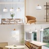 POLITAMP Modern Large Pendant Lights,Wooden Dome Pendant Light Fixture,Adjustable Hanging