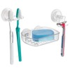 iDesign BPA-Free Plastic Bathroom Suction Toothbrush Holder - 2.75" x