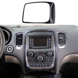 crosselec Carbon Fiber Interior GPS Navigation Panel Frame Cover Trim for Dodge Durango 2014-2020