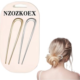 2 PCS U-Shaped Large 5.5 Inch metal hair pin,french hair pin,french hairpin,u pins for hair bun,hair pins for styling,hair pins for thick hair,bun pins
