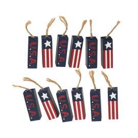CWI Patriotic Decor - July 4th Wood Fire Crackers 12pc Set