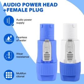 Jevina PowerCON Type A NAC3FCA + NAC3MPA-1 Chassis Plug Panel Adapter Set of 10