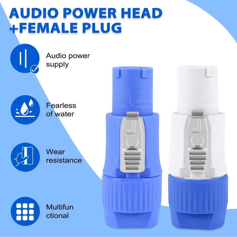 Jevina PowerCON Type A NAC3FCA + NAC3MPA-1 Chassis Plug Panel