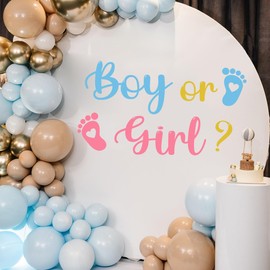 Boy or Girl Wall Decals，Gender Reveal Wall Stickers, Baby Shower Party Decal Wall Stickers, Gender Reveal Party Decorations, Arch Decor Baby Party Decorations Vinyl Stickers for Backdrop party Supply.