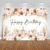 Fitumiw Pumpkin Birthday Backdrop 7x5ft Fall Pumpkins Boho Floral Happy