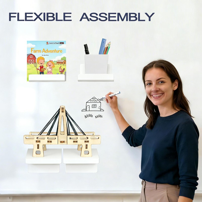 PerYoLyf 4 Pack Magnetic Book Shelf for Whiteboard, 4 *