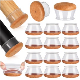 24 Pcs Furniture Leg Floor Protectors PISAO, Silicone Table and Chair Leg Protectors Caps Covers for Hardwood Floors, Furniture Pads Sliders with Wrapped Felt Bottom Extra Large 1.61"-2"(40.1mm-50mm)