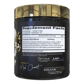 Pre Entreno Insane Labz Psychotic Gold 35 Servicios Dlc P1 Sabor Uva                                                                                  
