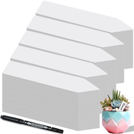 Pack of 300 Plant Signs, 300 x White with Markers, Made of Premium Plastic, Plant Stakes for Labelling, Weatherproof, Plug-in Labels Plants for Vegetables, Herbs, Flowers
