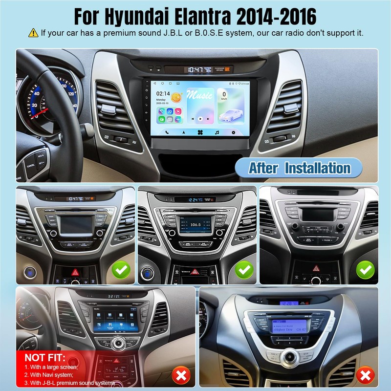 Leadfan 9inch Touch Screen for Hyundai Elantra 2014 2015 2016,