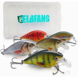 ELBFANG Crankbait Wobbler Set, 13 g, 7.5 cm, Perch Pike Fishing Lure, Artificial Bait Set