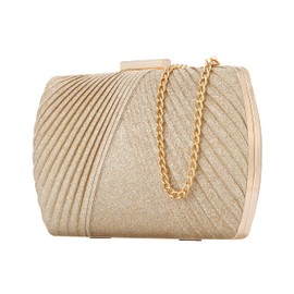 BENCOMOM Gold Clutch Purses For Women - Evening Wedding Party Handbags - Bridal Prom Shoulder Bag
