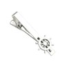Ship Vessel Navigational Rudder Silver Zinc Alloy Tie Clasp Clip