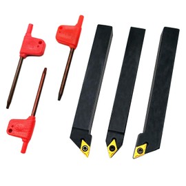 3 Pieces 1/2 Inch CNC Lathe Carbide Lathe Tool Insert Holder Set SDNCN1212H07 + SDJCL1212H07 + SDJCR1212H07 with 3 Pieces DCMT21.51 Insert..