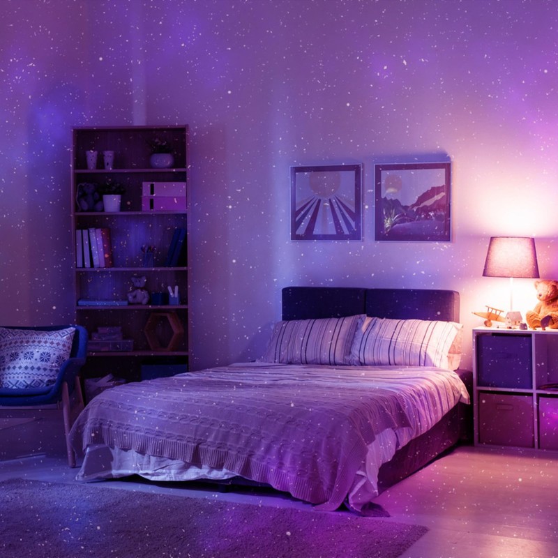 Laser Star Projector Night Light with Colour-Changing LED & Timer