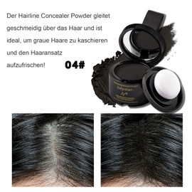 Root Powder - Hair Powder Men and Women, Long-Lasting Hairline Powder, Waterproof Hair Concealer for Hair Thickening Roots, Hair Powder for Hairline Concealing and Root (Black)