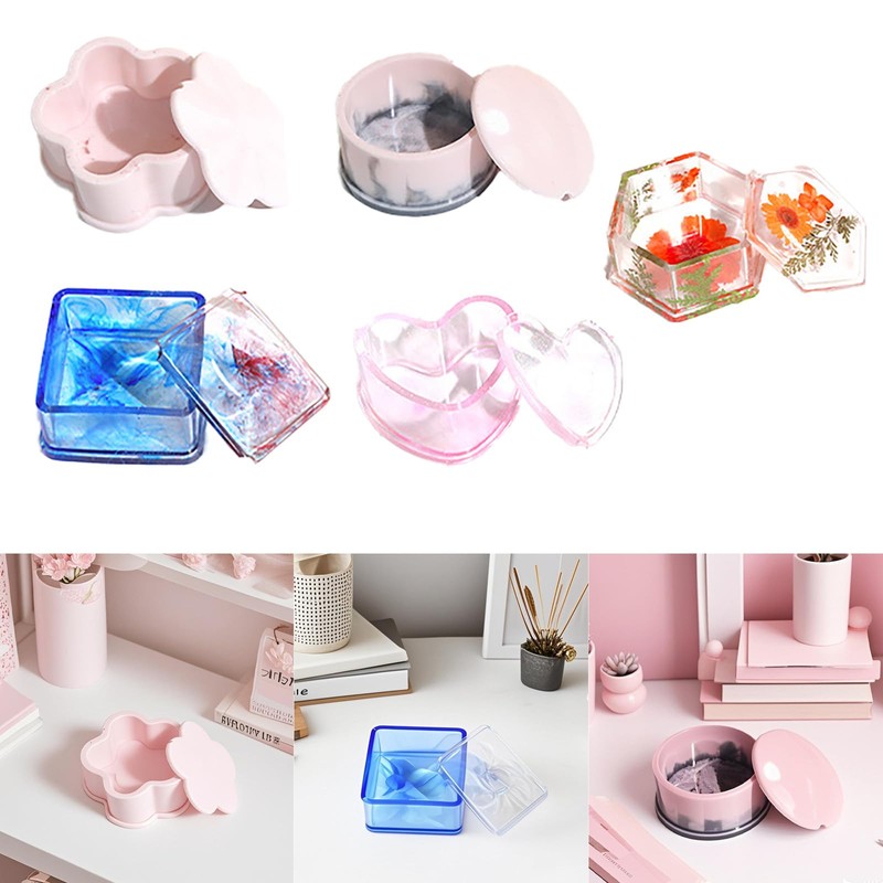 5 PCS Jar Resin Molds Kits with Lid, Epoxy Resin