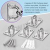Swpeet 4Pcs M5 304 Stainless Steel Silver Square Pad Eye