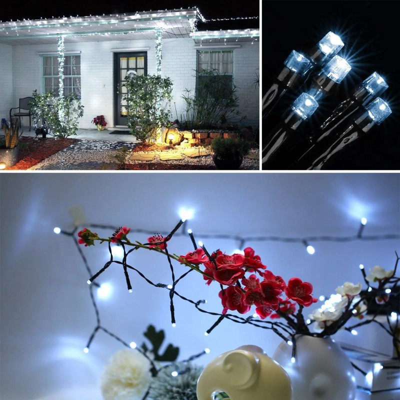12M Solar Powered LED Fairy String Lights 100 Multicolor LEDs