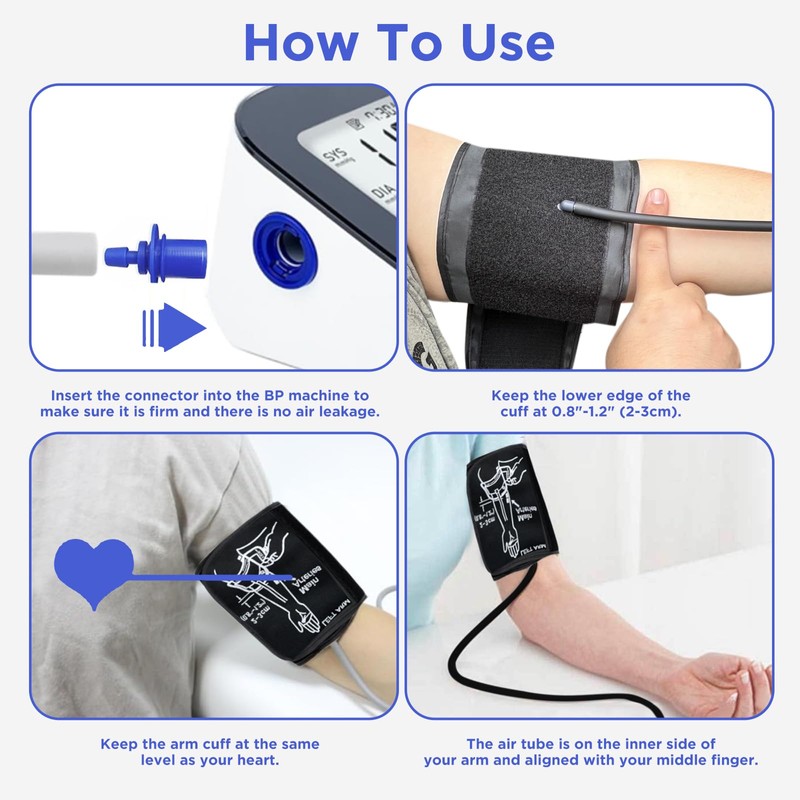Large Blood Pressure Cuff, Compatible with Omron and Most Blood