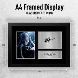 HWC Trading FR A4 Andy Serkis Lord of the Rings Gollum Gifts Printed Signed Autograph Picture for Movie Memorabilia Fans - A4 Framed