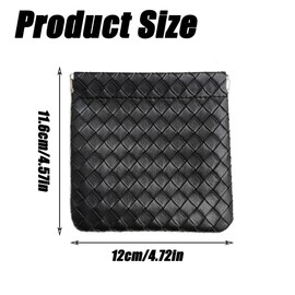 ZAHD 4 Pieces Coin Purse Small Purse Leather Key Bag Box Purse Coin Bag Minimalist Coin Bag Mini Headphones Purse with Snap, black, No