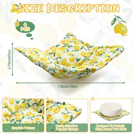 Cunhill Cotton Microwave Bowl Holders Hot Pads Heat Resistant Potholders Multipurpose Holders Quilted Bowl Cozy for Soup Hot Pads Kitchen Supply(Yellow,Cute Lemon Style)