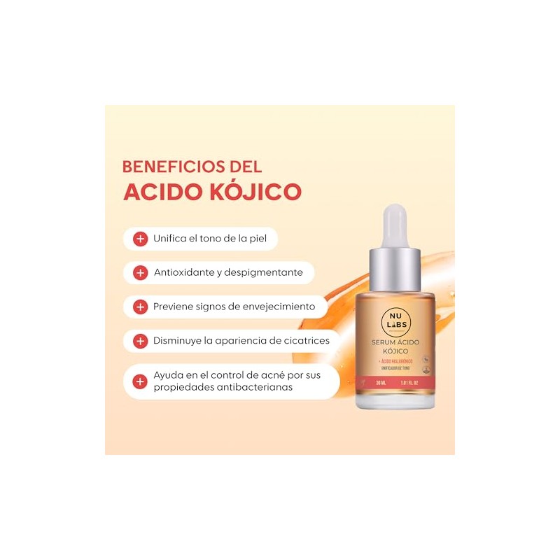 Sérum Facial Antimanchas con Ácido Kójico, Unifica el Tono, 30