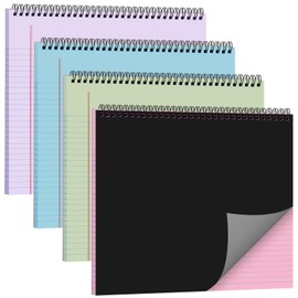 4 Pcs Legal Pads Landscape Notebooks 3 Hole Punched Top Spiral Bound Notebooks 11 x 9. 5 Inch College Ruled Notepad for Drawing Diagram Tear Line for Removal 50 Sheet Office Steno Book(Multicolor)