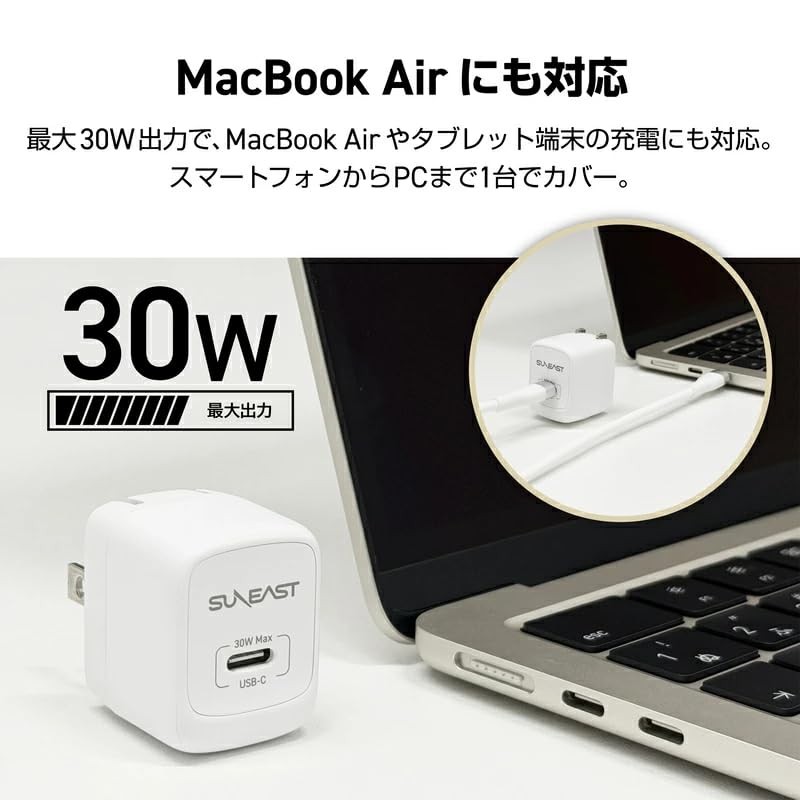 SUNEAST 超小型 MINI 急速充電器 USBC ACアダプター typec USBコンセント スマホ 充電器